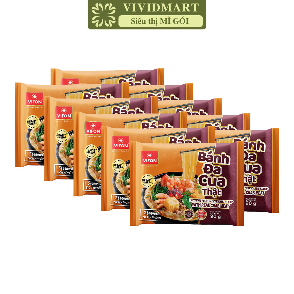 [SET 10 GÓI] - VIFON - Bánh đa Vifon cua thật, bánh đa cua thịt thật Vifon , bánh đa có gói cua thật
