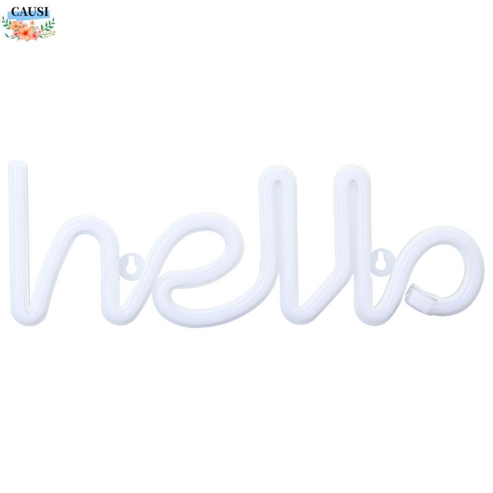 Đèn LED neon CAUSI, Đèn neon LED 5V 1W, Đèn ngủ trang trí Hello Letters USB hoặc thanh đèn neon chạy