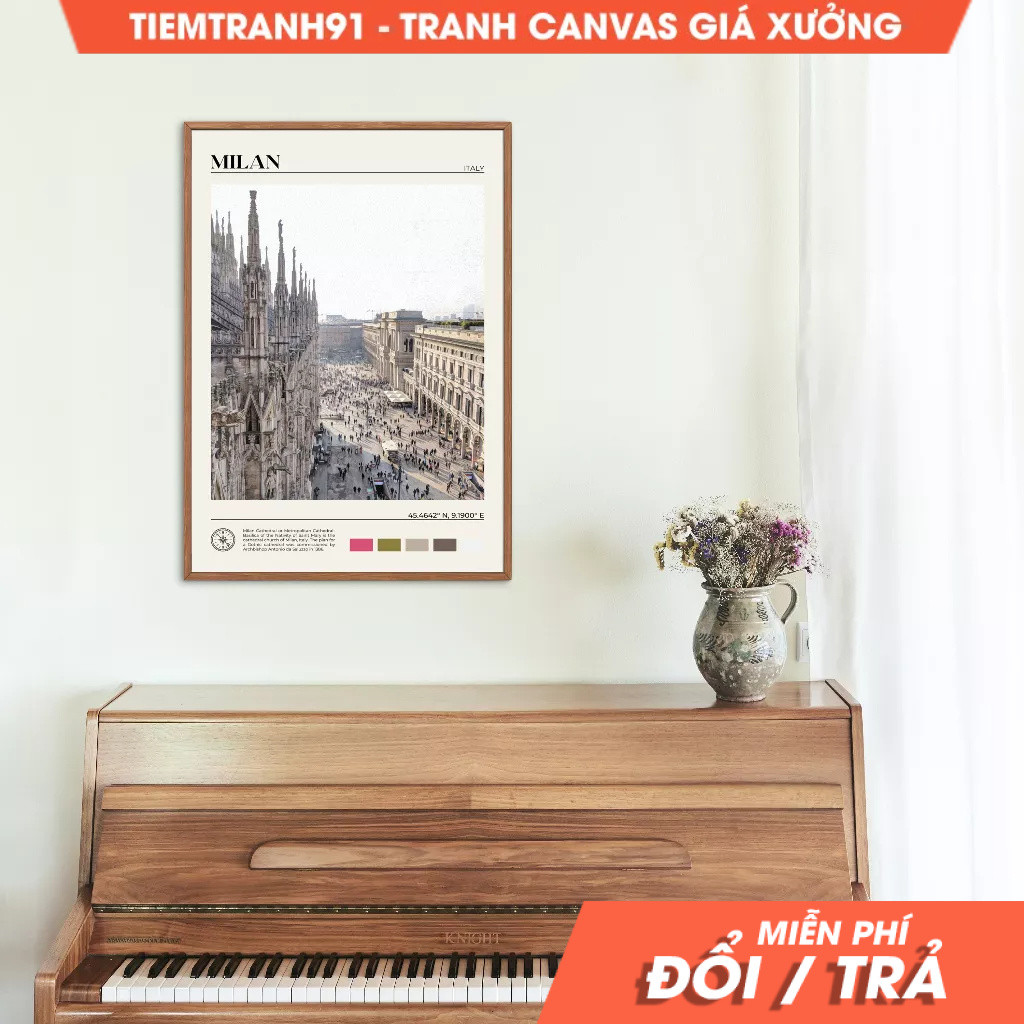 Tranh treo tường, Oil Paint, Milan Wall Art, Milan Poster, Milan Photo, Milan Wall Decor, Italy Post