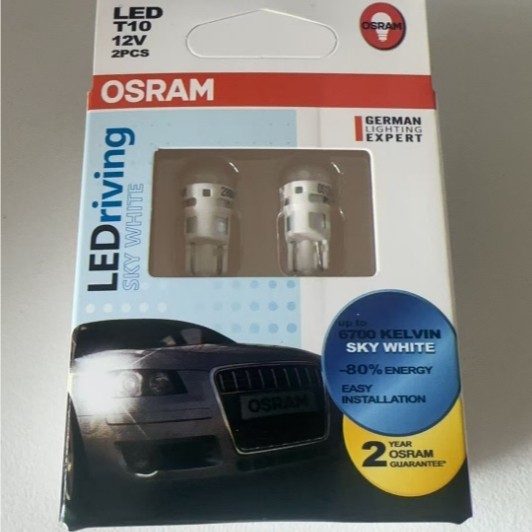 LED trắng mát Osram T10 W5W 4090 6700K 12V CHÍNH HÃNG