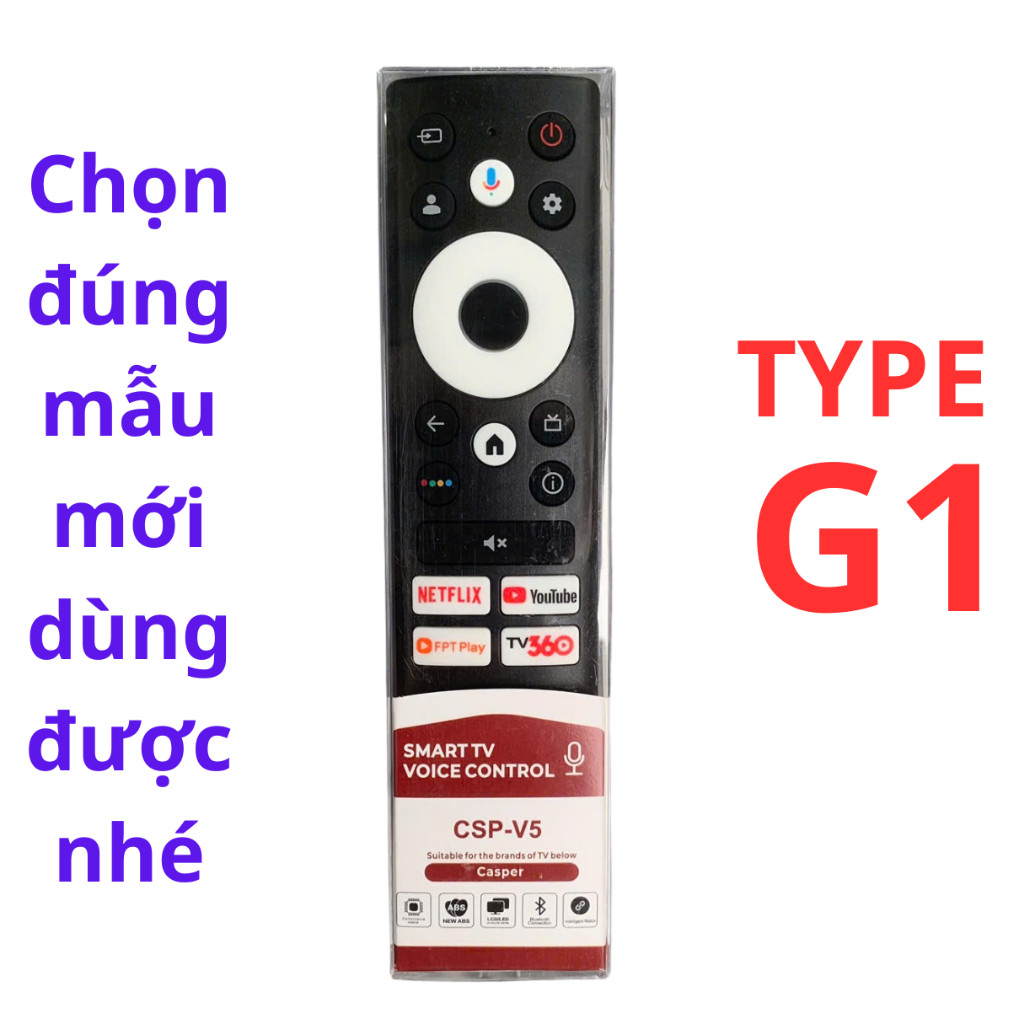 Remote điều khiển tivi Casper Mã 10, giọng nói, casper 43FGK610 - Tặng pin - T&U Remote
