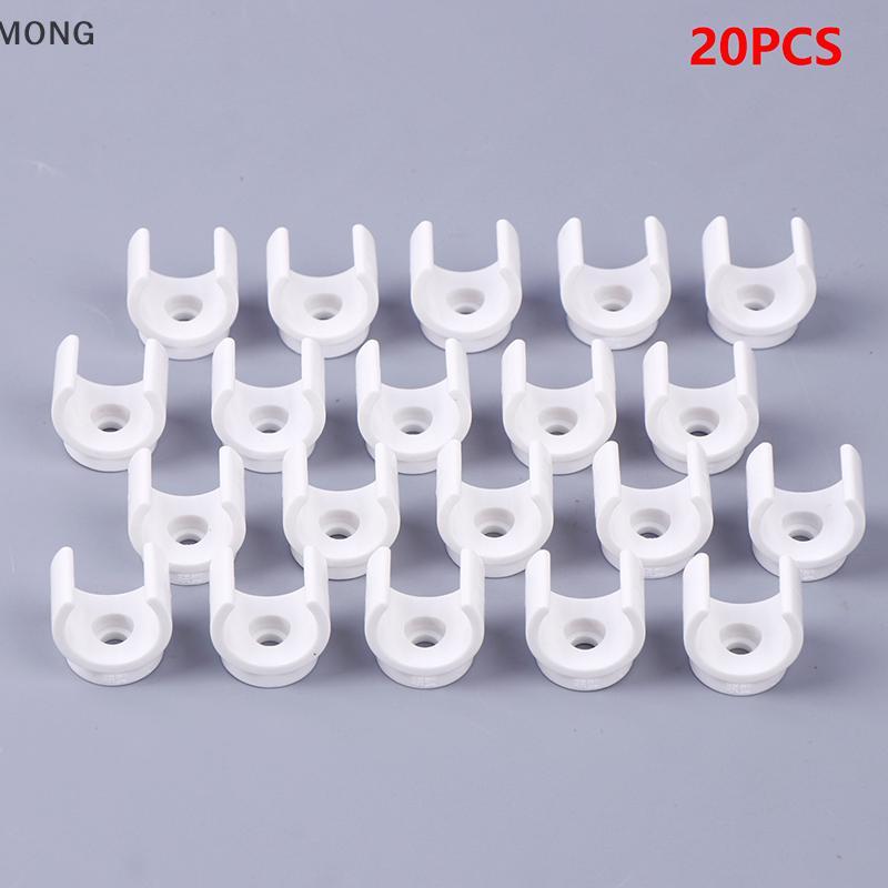 [MONG] 20 Cái 20mm PVC Kẹp Nước Kẹp Đầu Nối Phù Hợp Cho 0.5 / 0.79 Inch OD Khay TV Ống Móc Treo Ống 
