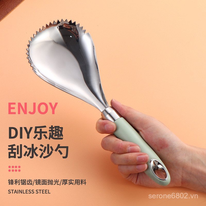 Thép không gỉ 304 Cạo Smoothie Scoop Cotton Ice Scoop Ice Scoop Tay cầm dài Ice Scoop Bột cạo Smooth