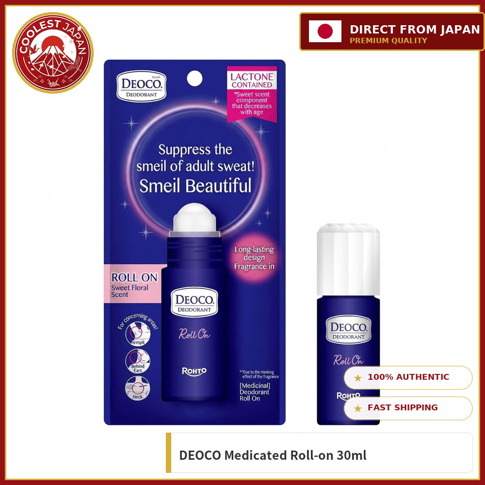 Rohto DEOCO Medicated Deodorant Roll-on 30ml Antiperspirant for Women Sweet Floral Scent