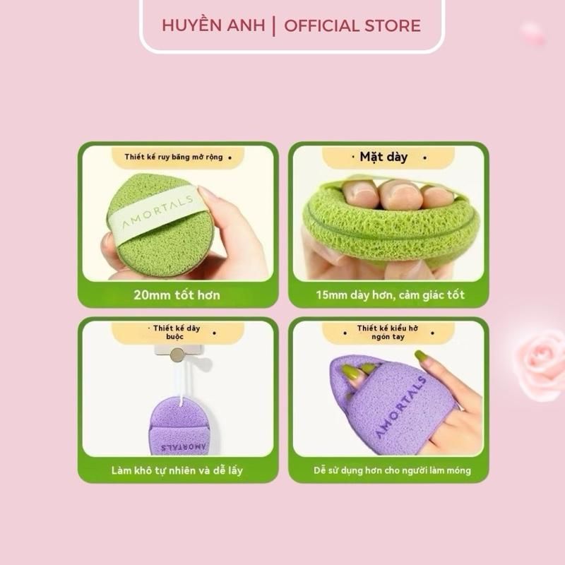 [AMORTALS] Bông Mút Rửa Mặt Bọt Biển AMORTALS 1 Miếng , Bông Rửa mặt Bọt Biển AMORTALS Tạo bọt, làm 