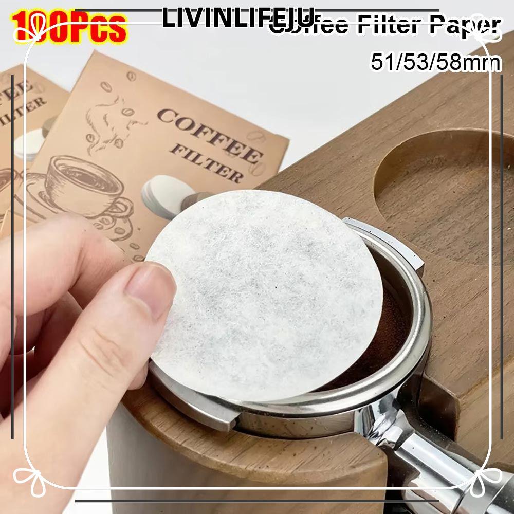 ILIVINLIFE 100 Giấy lọc nước, Giấy lọc cà phê đa năng dùng một lần, Vòng bền 51 / 53 / 58mm Espresso