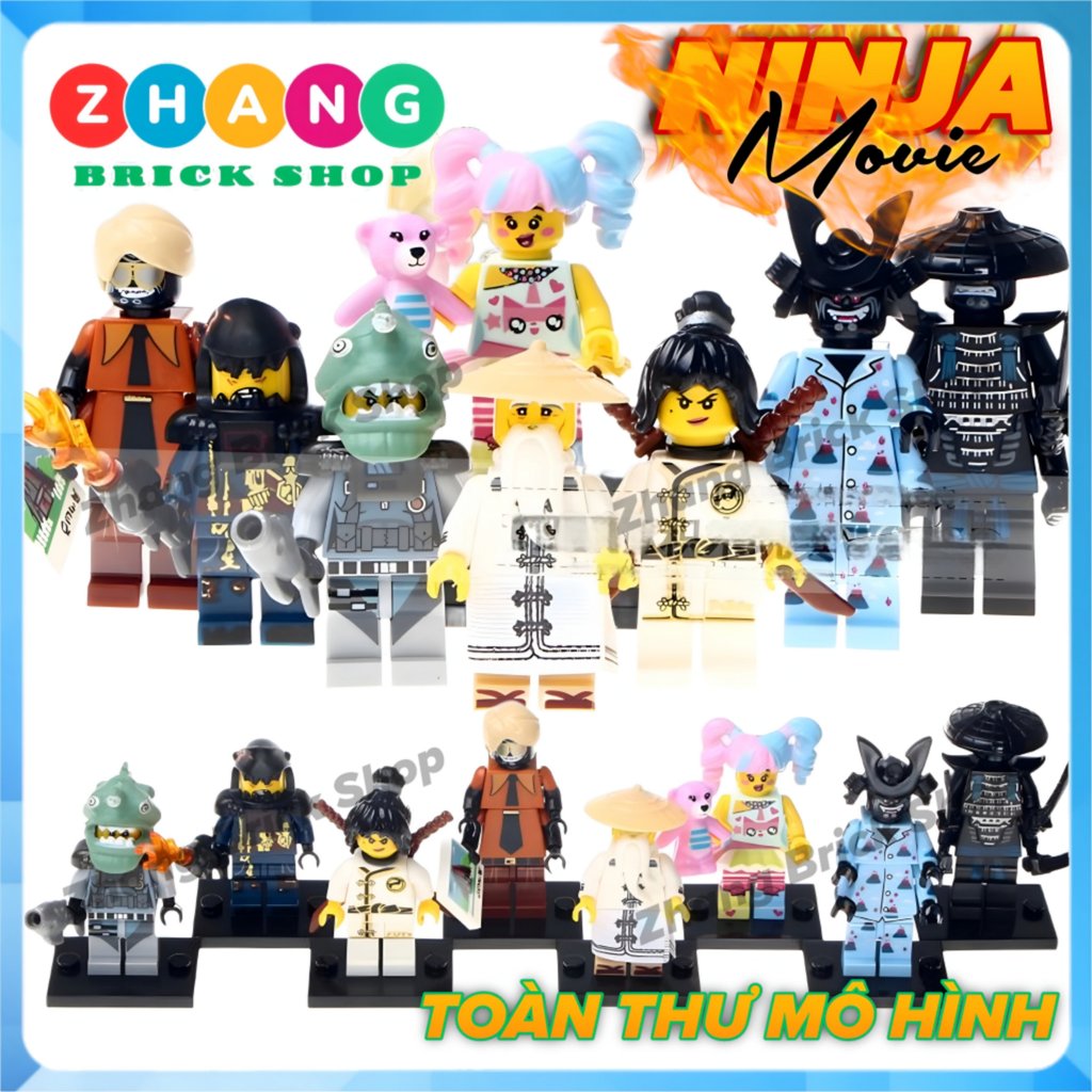 Mô hình nhân vật Ninja Movie Garmadon Shark Army Wu Nya  POGO PG8073 Zhang Brick Shop