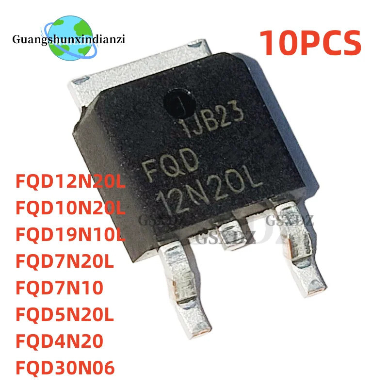 5 CÁI FQD19N10L FQD4N20 FQD5N20L FQD7N20L FQD10N20L FQD12N20L FQD30N06 FQD7N10 Bóng bán dẫn hiệu ứng