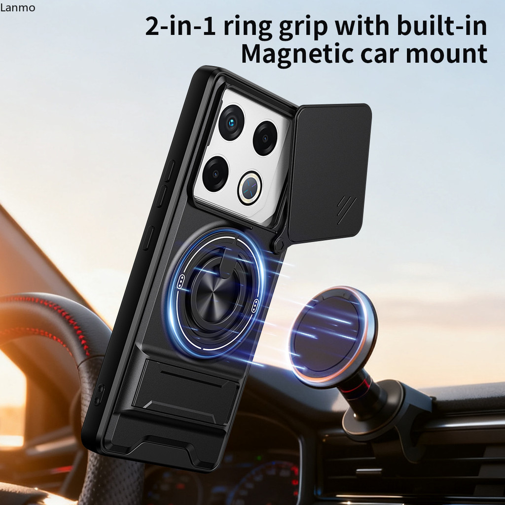 Vỏ Cho Infinix GT 20 Pro Ốp Lưng Infinix GT20 Pro Vỏ Điện Thoại Magsafe Từ Gấp Giá Đỡ Giáp Quân Sự V