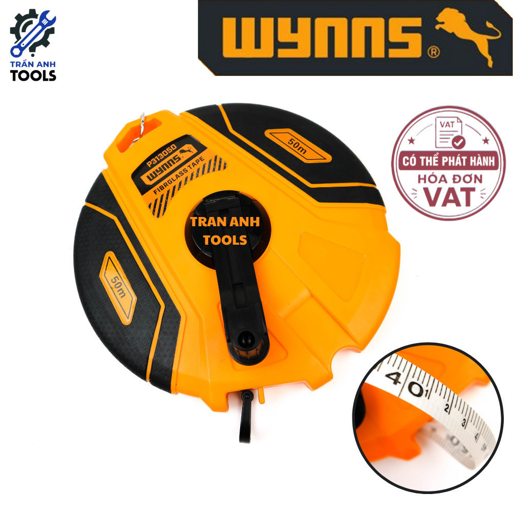 Thước dây sợi thủy tinh cao cấp Wynn's 30m 50m Thước cuộn, thước vải, thước đo công trình chuyên dụn