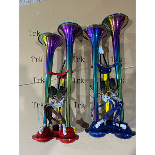 Còi thái, kèn thái độ 2 đường hơi, 4 đường hơi rơ le diện tử. Còi thái, kèn thái dùng cho xe tải, xe ben,..(1 bộ)