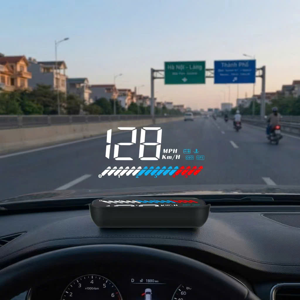 BỘ HUD M7 MÀN HÌNH HIỂN THỊ TỐC ĐỘ LÊN KÍNH LÁI