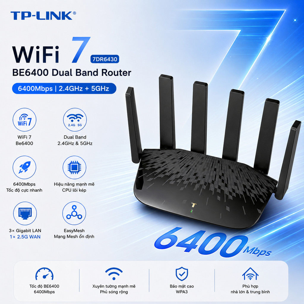 Bộ phát wifi  🅼🅸 Router Mi Router BE3600  WIFI7 / Wifi 7 TPLINK BE6400 (7DR6430) / ZTE E3713 2,5G - 