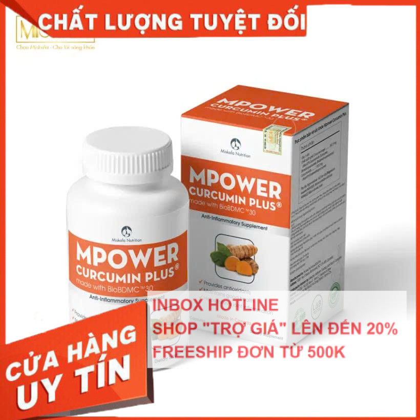 ✅[CHÍNH HÃNG, CHO KIỂM HÀNG] TPBVSK Mpower Curcumin Plus made with BioBDMC™30 tiêu chuẩn Canada (Hộp