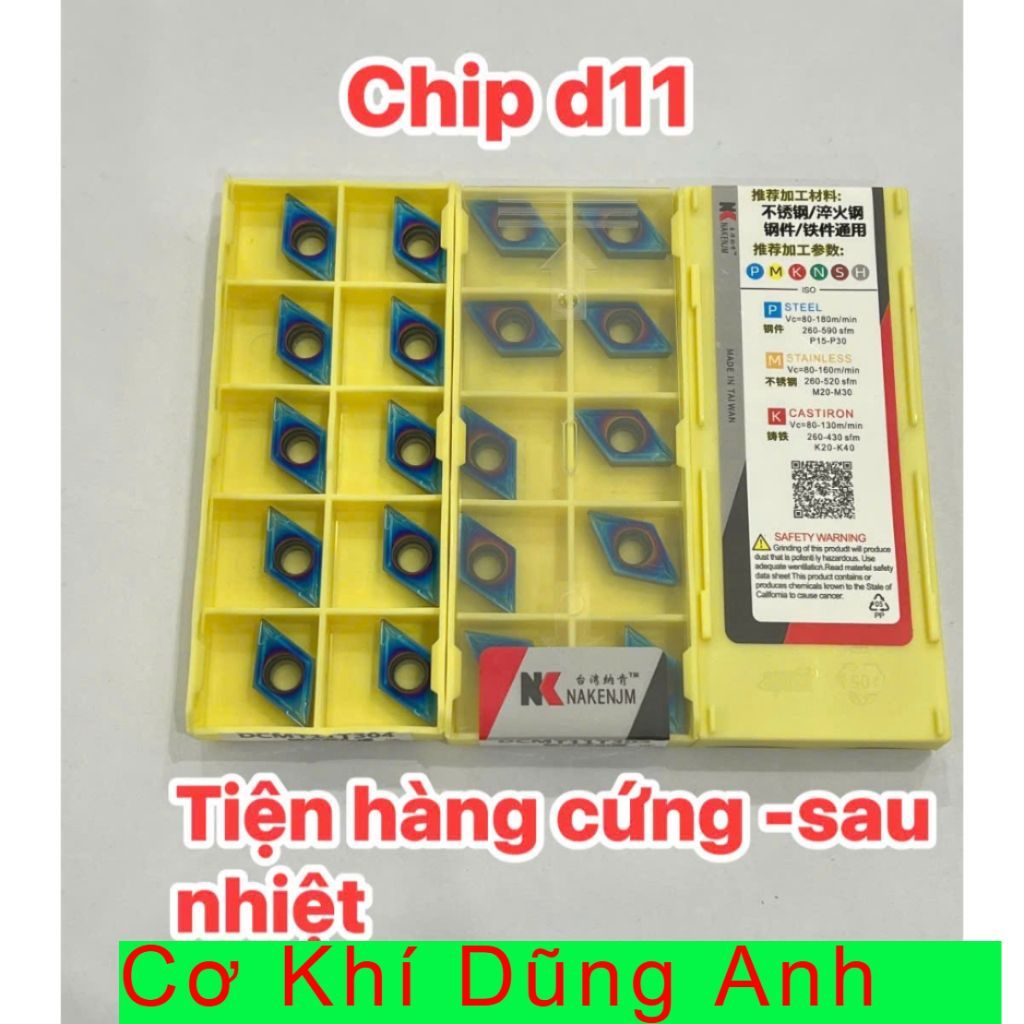Chip D11 tiện ca bi bạc đạn sắt thép inox cứng qua nhiệt luyện hãng ĐÀI LOAN CHẤT LƯỢNG CAO