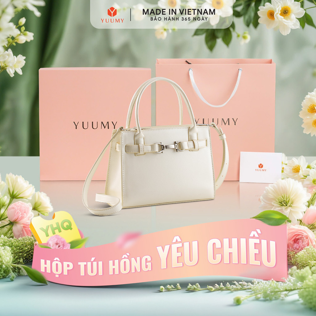 Bộ hộp quà YUUMY (Túi xách nữ YUUMY YTX87 + Hộp quà YHQ2 + Túi giấy YTG2 + Túi rút BVR3838 + Thiệp c