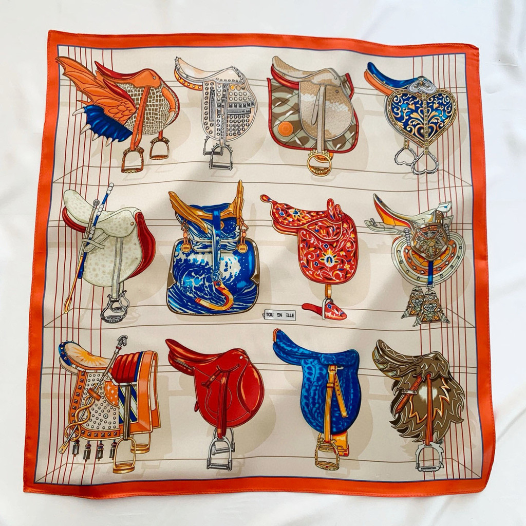UXQP He*** New model silk square scarf for women, vintage versatile mulberry silk scarf, small neck 