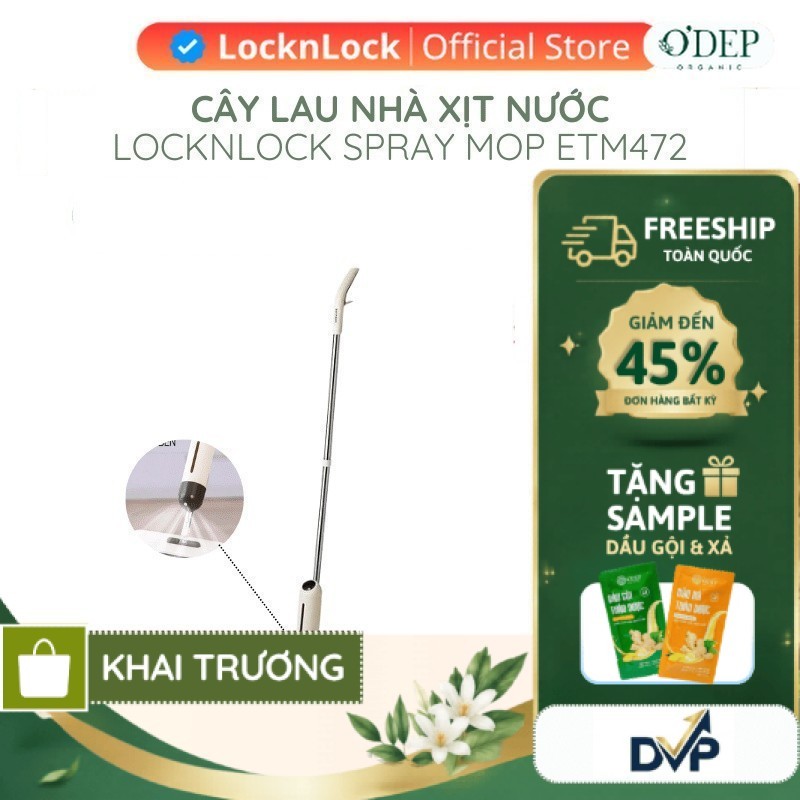 Cây lau nhà LocknLock xịt nước Capsule Spray Mop ETM472 phun nước nhiều diện rộng - Chính Hãng   - S