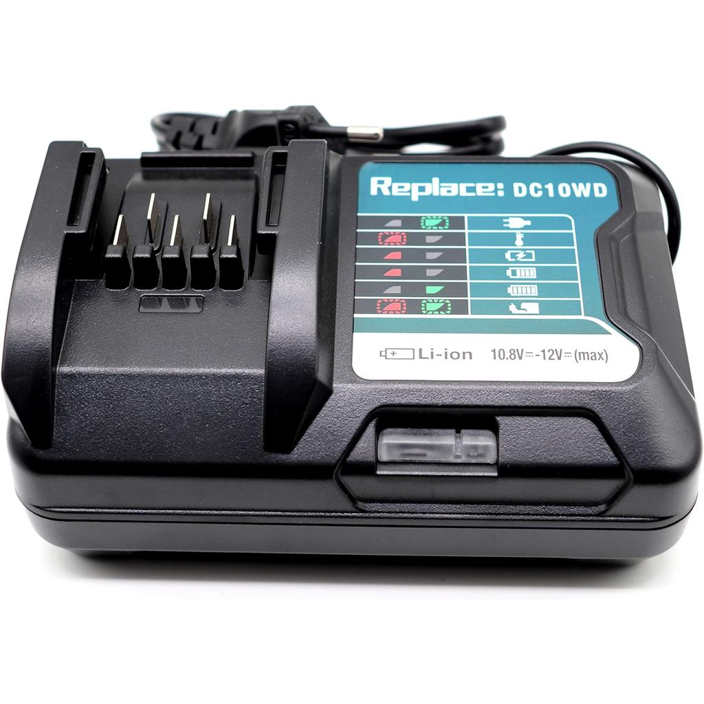 Bộ sạc DC10WD DC10SB 10.8V 12V, Tương thích với Bộ sạc Makita 12V CXT BL1021B BL1016 BL1041B 197339-