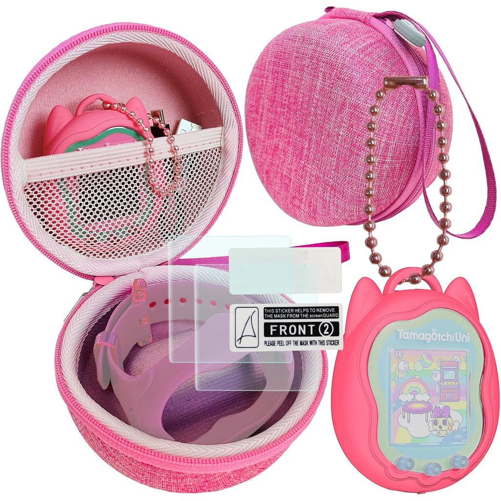 Vỏ silicon và hộp đựng cho thú cưng ảo tương tác Tamagotchi Uni, miếng bảo vệ màn hình cho thú cưng 