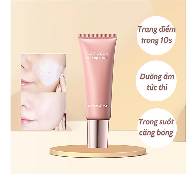 Kem Nâng Tone CARSLAN Kem Lười, Tone Up Cream Dưỡng Ẩm Mỏng Nhẹ Tuýp Mini Size 5g