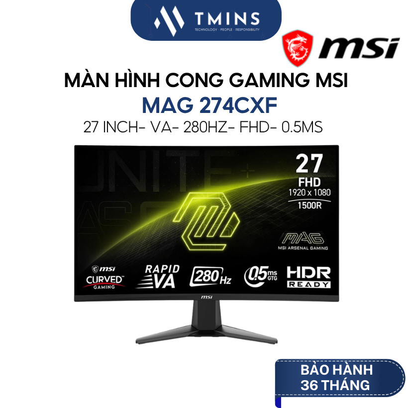 Màn hình Gaming MSI MAG 274CXF (27 inch/ VA/ FHD/ 280Hz/ Cong) - Chính hãng bảo hành 36 tháng