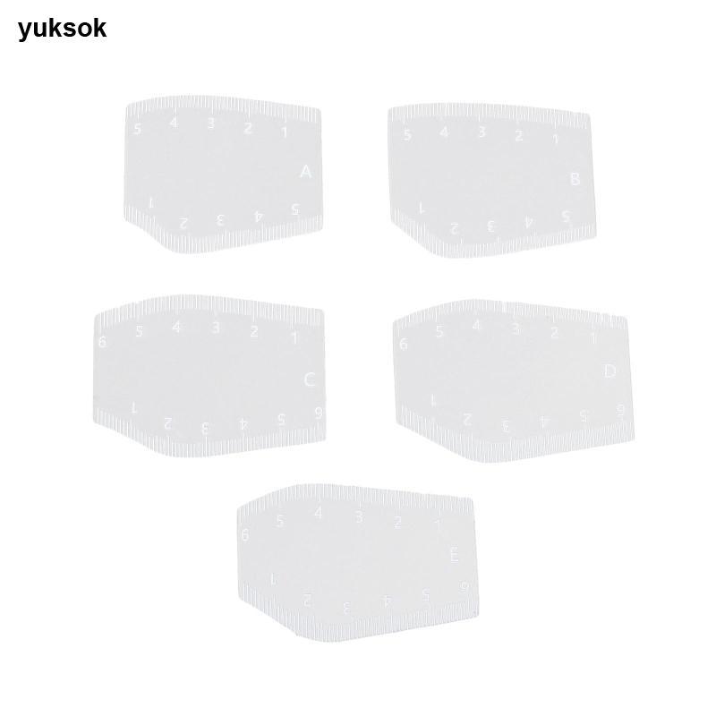 [yuksok] Bộ 5 Thước Bản Đồ Lông Mày Mẫu Thước Đo Có Thể Tái Sử Dụng Mekup Vĩnh Viễn