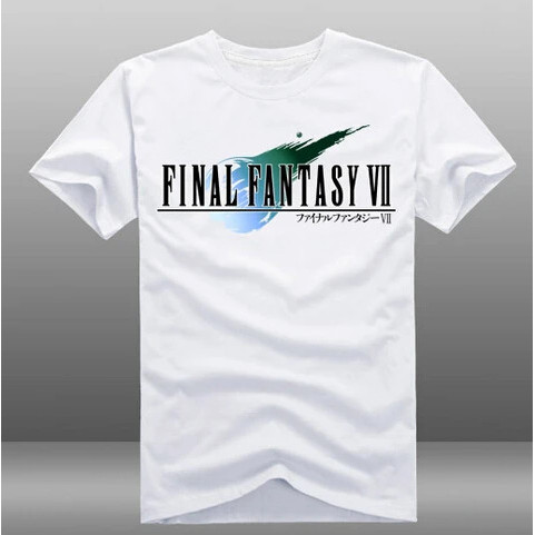 Áo thun nam Final Fantasy VII FF7 Họa tiết trò chơi màu trắng 1 Cotton tay ngắn cổ tròn 3 kiểu có sẵ
