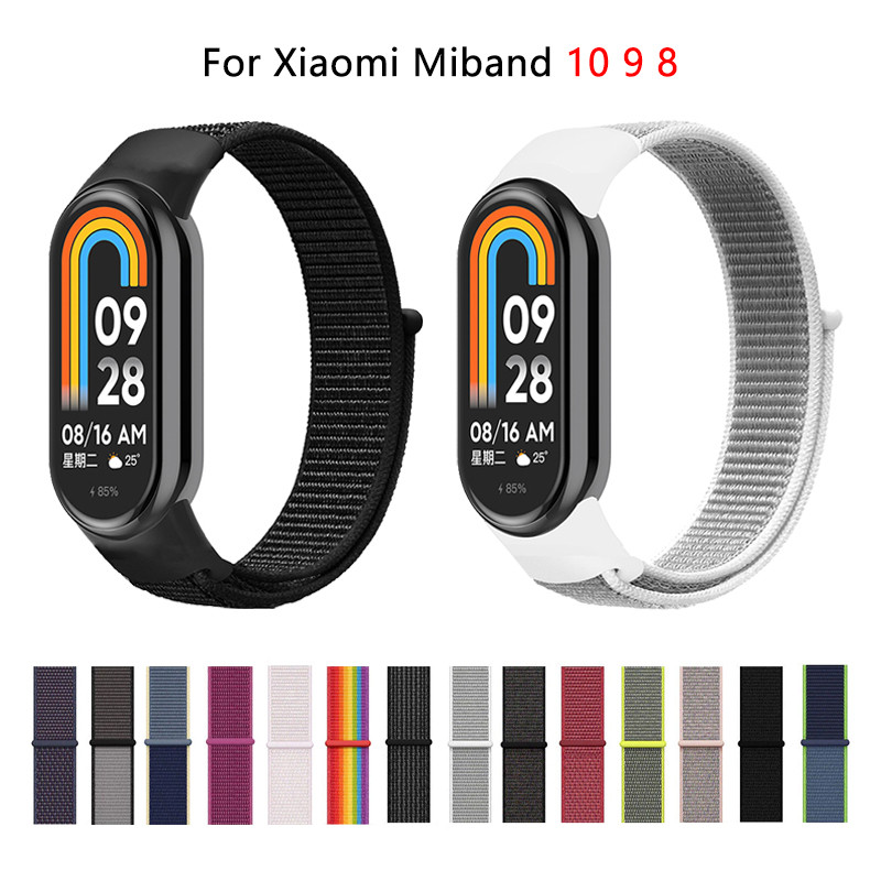 Dây đeo Nylon thoáng khí cho Xiaomi Miband 10 9 8 Dây đeo thay thế