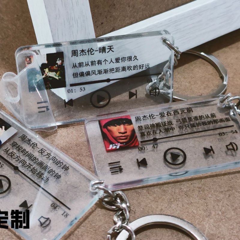 Jay Lời Jay Chou Mặt Dây Chuyền Móc Khóa Lời Ngoại Vi Quà Tặng Album Jay Chou Tặng Túi Đi Học Mặt Dâ