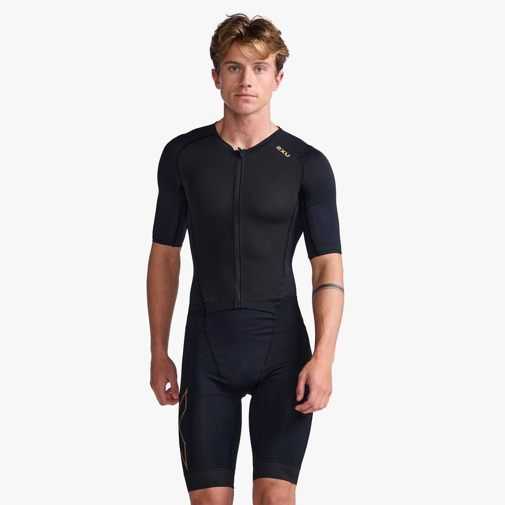 Bộ quần áo ba môn nam 2XU Light Speed Sleeved Trisuit - Black/Gold