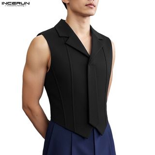 Áo Vest dây buộc màu trơn INCERUN dành cho nam