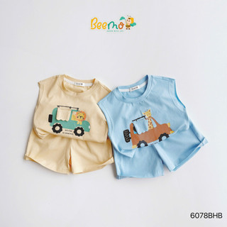 Bộ Sát Nách Mặc Nhà Bé Trai BEEMO Hoạ Tiết Ô Tô Dễ Thương, Chất Cotton Thôn Thoáng, Thấm Hút Mồ Hôi 6078BHB