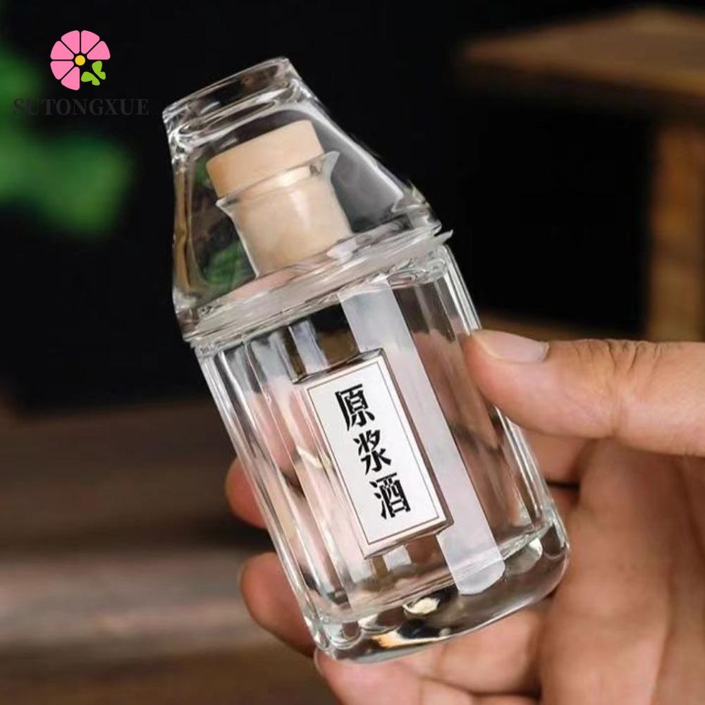 Bình đựng rượu SUTONGXUE, Bình đựng rượu whisky trong suốt 100ML, Barware Chai rượu Mini thủy tinh d