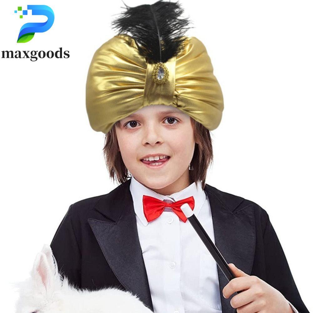 MAXGOODS Ấn Độ Xếp Ly Mũ, Quấn Đầu Ả Rập Mũ Xếp Ly Ả Rập, Mới Lạ Trang Phục Sultan Dân Tộc Trang Phụ