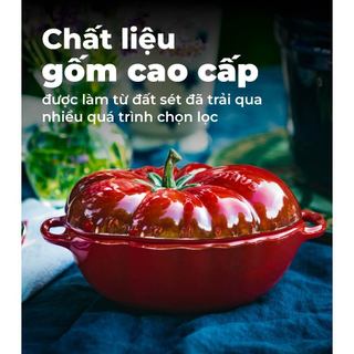 Staub - Tô gốm cà chua màu đỏ cherry - 19cm