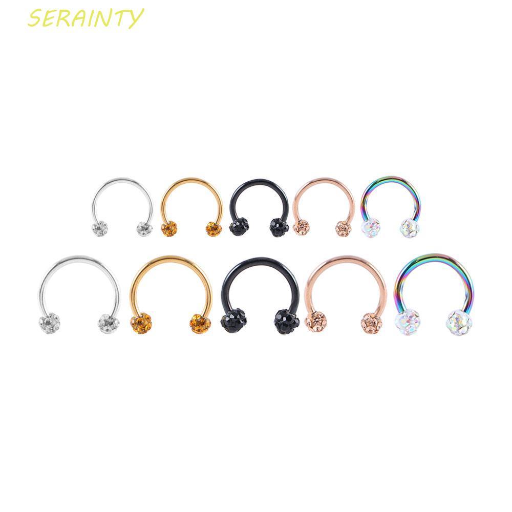 SERAINTY Septum Nhẫn Lip Piercing Retainer Punk Quà tặng Nam Bling Body Trang sức