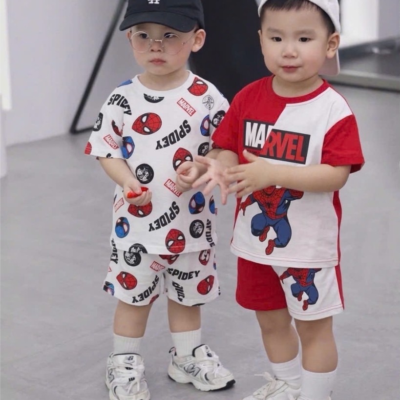 [SẴN LOẠI 1 H2.STUDIO]Combo 2 bộ siêu nhân chất cotton cho bé mặc đi học, đi chơi, mặc nhà thoải mái