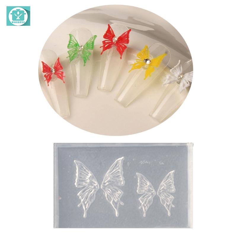 Woedpez Khuôn Silicon DIY Nail Art Phụ Kiện Ballet Phong Cách Nơ Nhựa Khắc Khuôn