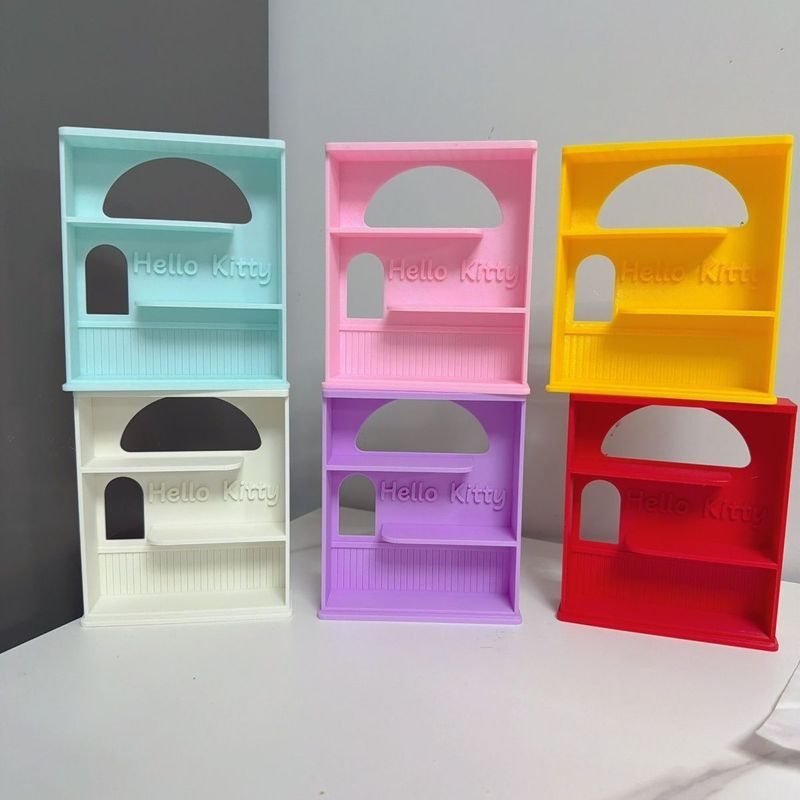 Kitty Kitty Kitty Hai Lớp Hiển Thị Đứng Dễ Thương Kẹo Đồ Chơi Sáng Tạo Handmade DIY Tủ Trưng Bày Erc