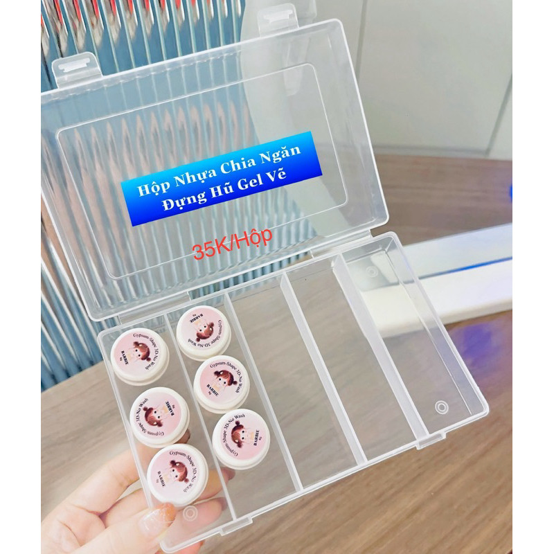 Hộp chia ngăn đựng hũ gel vẽ tiện lợi (size 18x12)