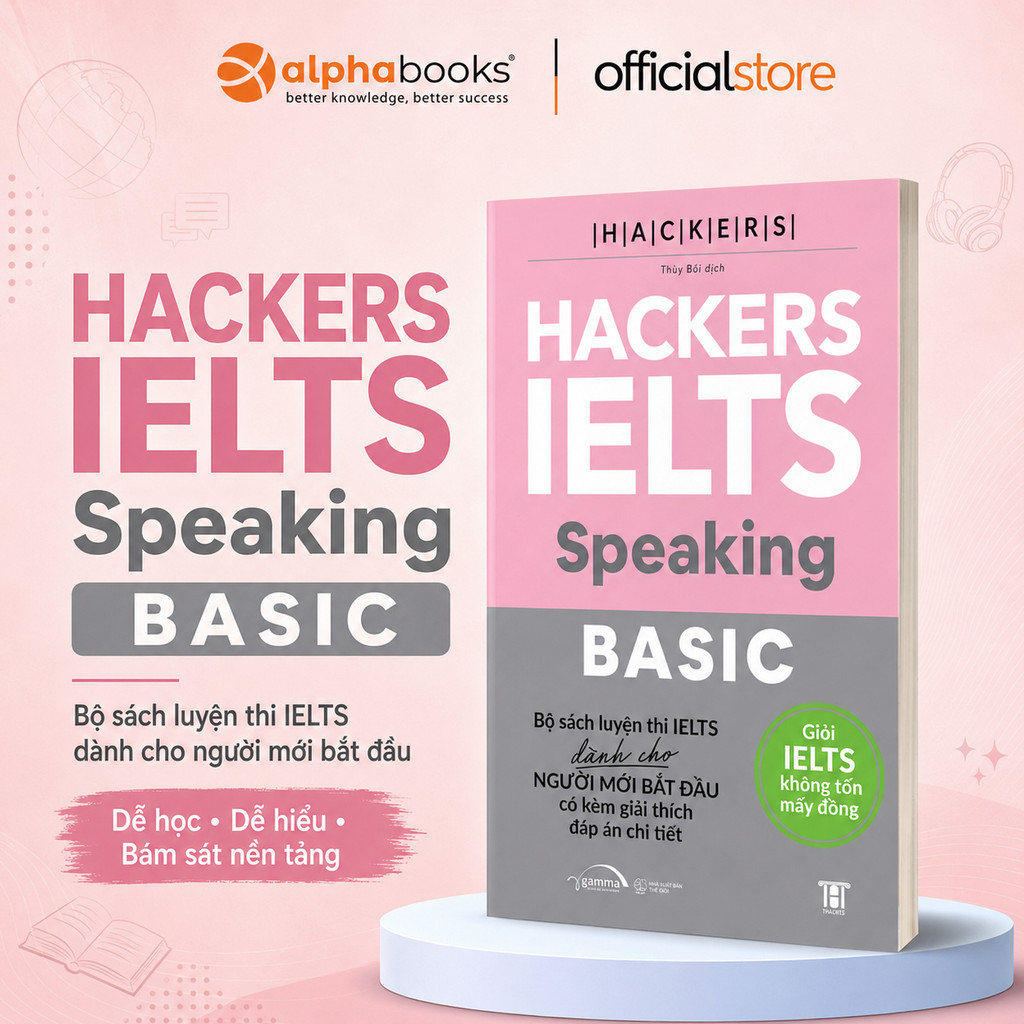 Sách - Hackers Ielts Basic Speaking - Ôn luyện Speaking Ielts cho người mới bắt đầu (Gamma Books)