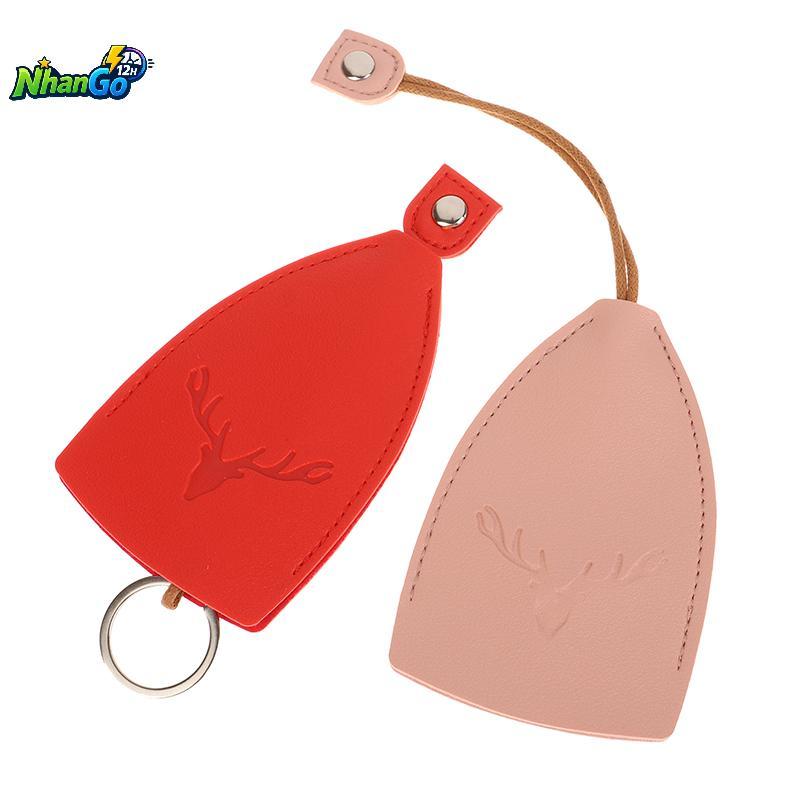 Giáng sinh nai sừng tấm PU da Key trường hợp kéo ra Key Wallet dễ thương Key holder Pocket Keychain 