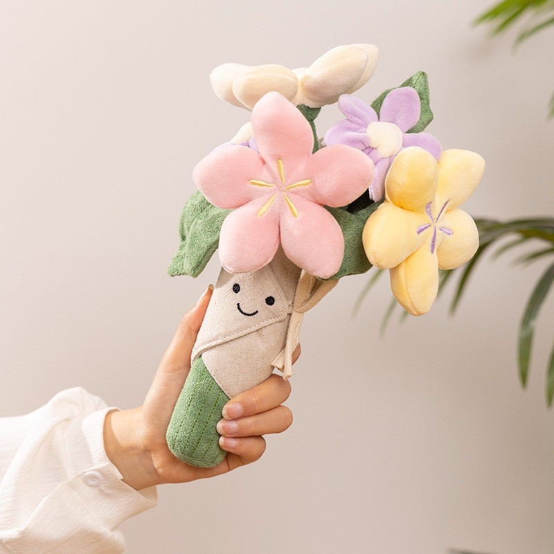 New Product~Creative hand-held bouquet doll, popular flower plush toy, artificial flower, proposal g