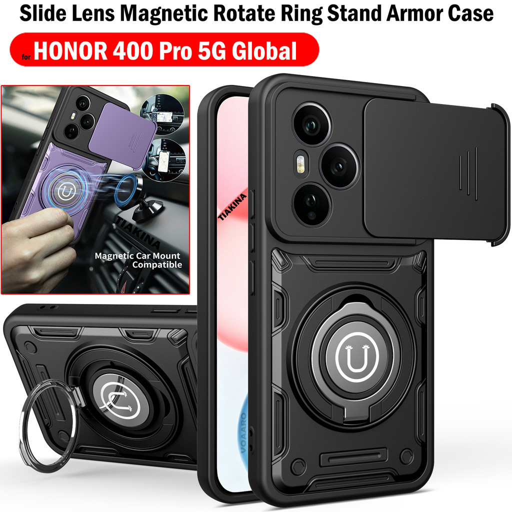 Ống Kính Trượt Bảo Vệ Camera Funda Cho Honor 400 Pro 5G Global Case Từ Vòng Chân Đế Dành Cho Honor 4