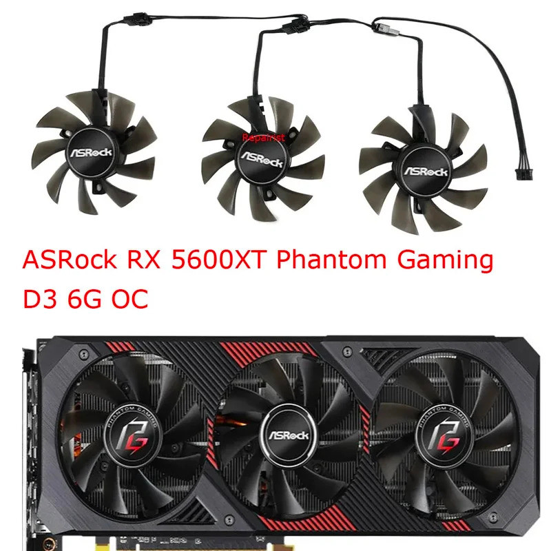 -3 Cái / bộ, Quạt Làm Mát Thẻ GPU VGA, GA81S2U, Dành Cho ASRock RX 5700XT Challenger Pro 8G OC, RX56