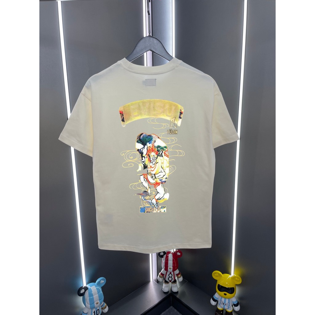 Evisu Evisu 2026 Phong Cách Mới Chữ Phong Cách Fengshen In Áo Thun Tay Ngắn Cổ Tròn dáng Rộng JNAU