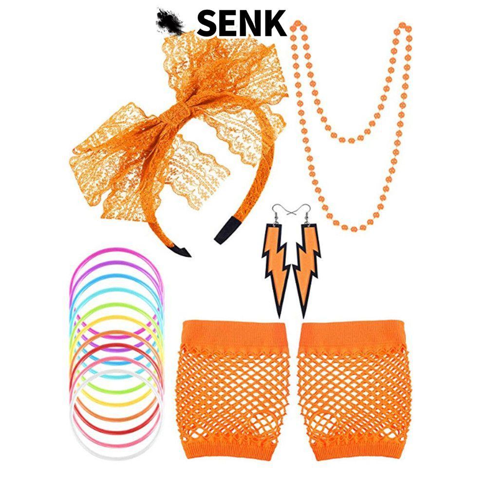 SENK 80s Fancy Dress Girls 80s Party Fishnet Găng tay