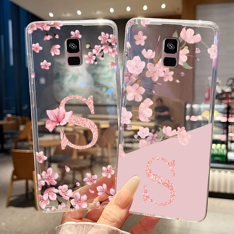 Ốp Điện Thoại Cho Samsung Galaxy A8 2018 / A8 Plus A8 + 2018 Ốp Lưng Hoa Xinh Đẹp Trong Suốt Mỏng Vỏ