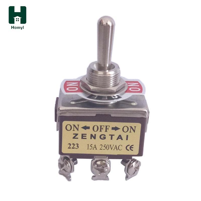 Công tắc bật tắt, Bật / Tắt 3PDT / Bật 3 vị trí 6 chân tạm thời, AC 250V 15A